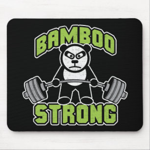 Panda Bear Cartoon - Bamboo Strong - Deadlift Mouse Pad
