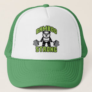 Panda Bear Cartoon - Bamboo Strong - Deadlift Trucker Hat