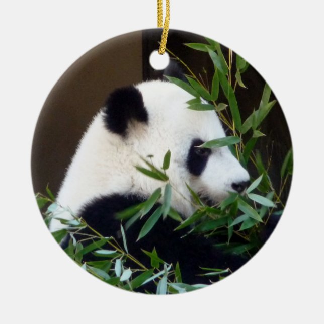 Panda Bear Ceramic Christmas Ornament (Front)