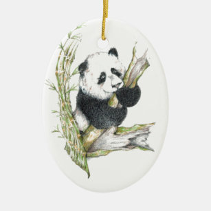 Panda Bear Ceramic Ornament