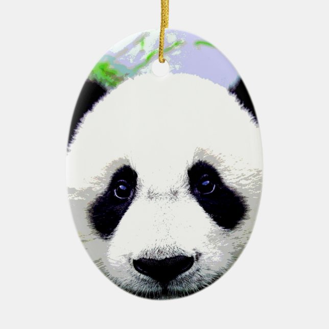 Panda Bear Ceramic Ornament (Front)