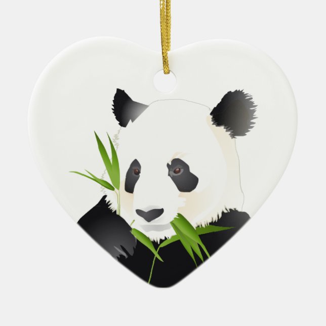 Panda Bear Ceramic Ornament (Front)