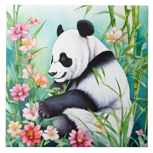 Panda Bear  Ceramic Tile (Front)