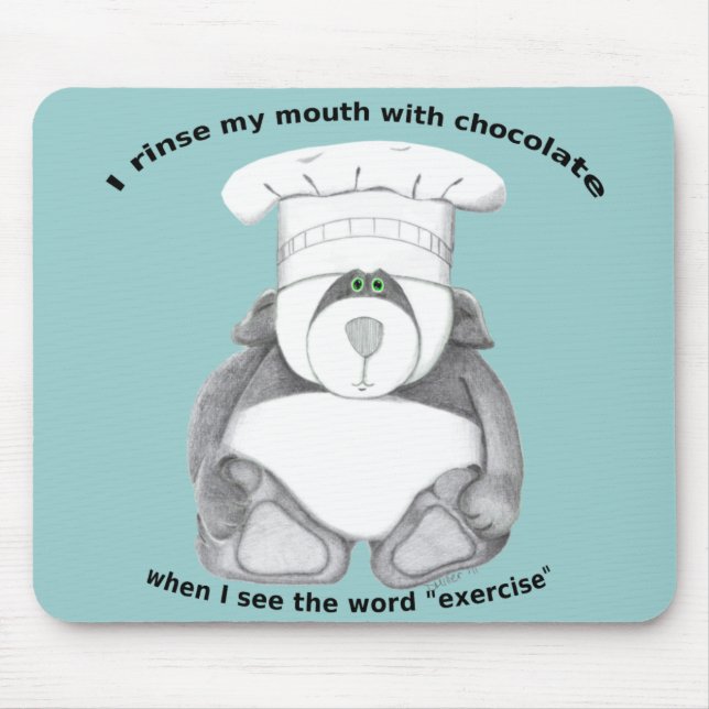 Panda Bear Chef Chocolate Mouse Pad (Front)