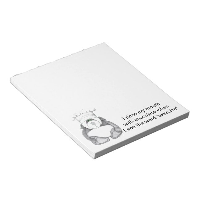 Panda Bear Chef Chocolate Notepad (Angled)