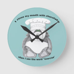 Panda Bear Chef Chocolate Round Clock
