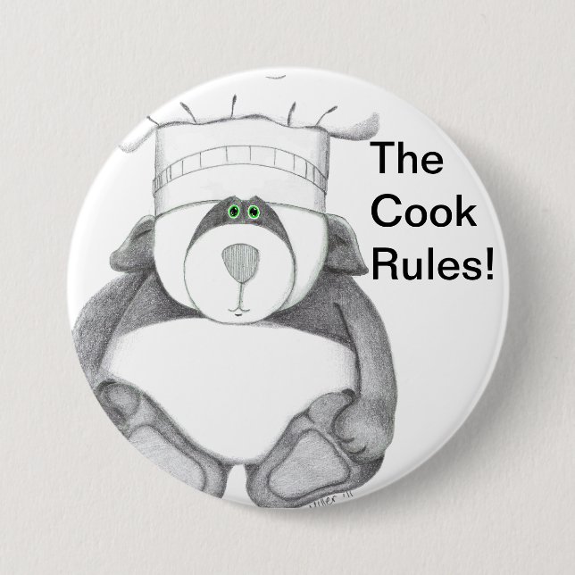 Panda Bear Chef Picture 7.5 Cm Round Badge (Front)