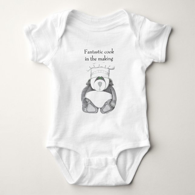 Panda Bear Chef Picture Baby Bodysuit (Front)