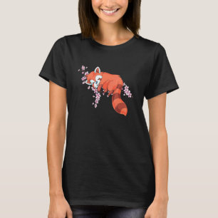 Panda Bear Cherry Blossom Animal Zoo Keeper Red Pa T-Shirt