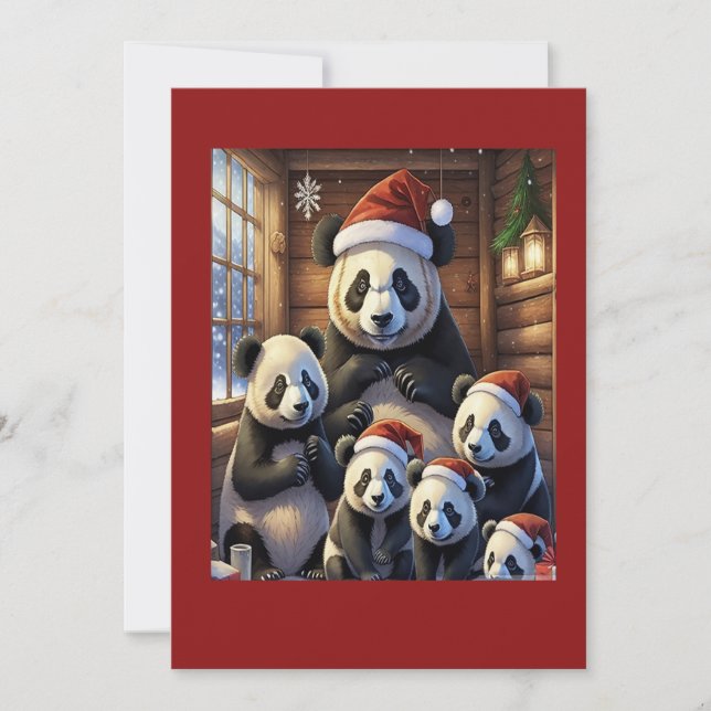 Panda Bear Christmas card (Front)