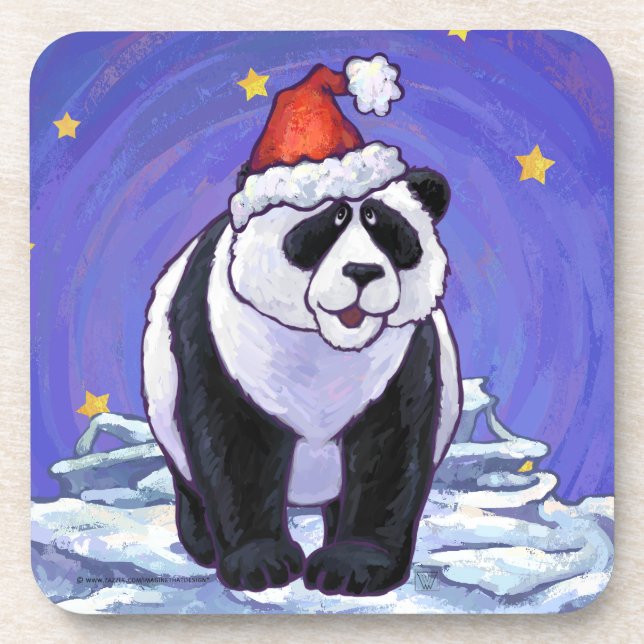 Panda Bear Christmas Coaster (Front)