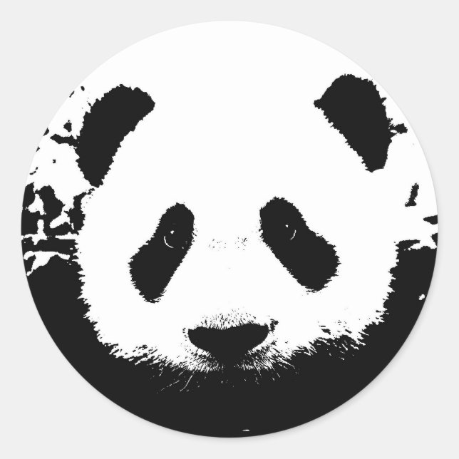 Panda Bear Classic Round Sticker (Front)