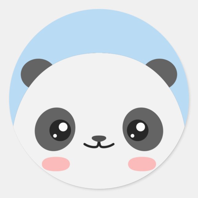 Panda Bear Classic Round Sticker (Front)