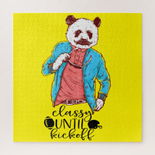 Panda Bear Classy Until Kickoff American football Jigsaw Puzzle