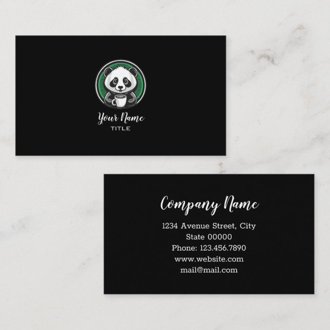 Panda bear coffee business card (Front/Back)