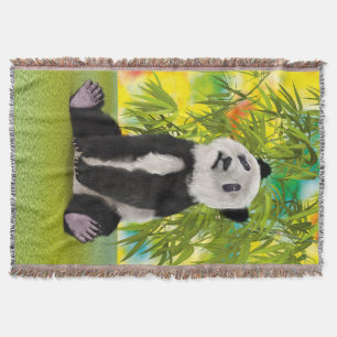 Panda Bear Cub Throw Blanket