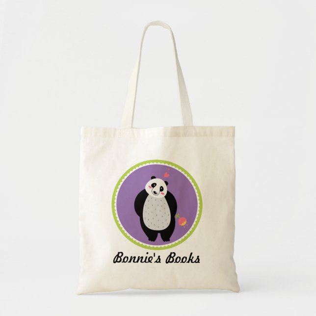 Panda Bear Custom Ladies Book Tote Bag (Front)