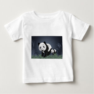 panda bear cute cuddly animal black white sweet baby T-Shirt