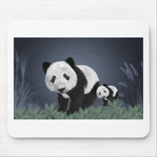 panda bear cute cuddly animal black white sweet mouse pad
