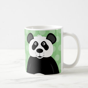 Panda Bear Cute Green Dot Coffee Mug