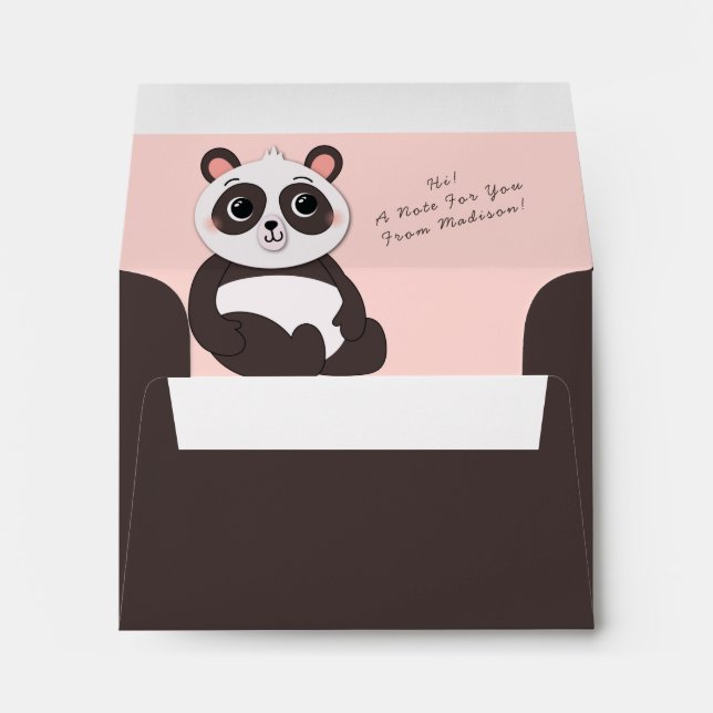 Panda Bear Cute Kid's Envelope (Back (Bottom))