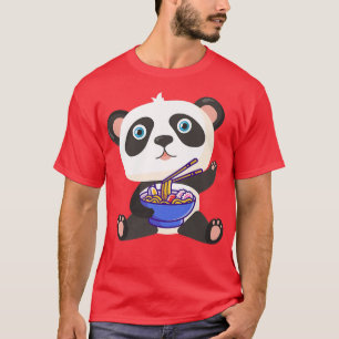 Panda bear Cute Panda Eating Ramen, Panda Lovers P T-Shirt