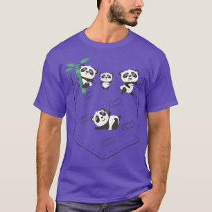 Panda bear Cute Pandas In A Pocket T-Shirt