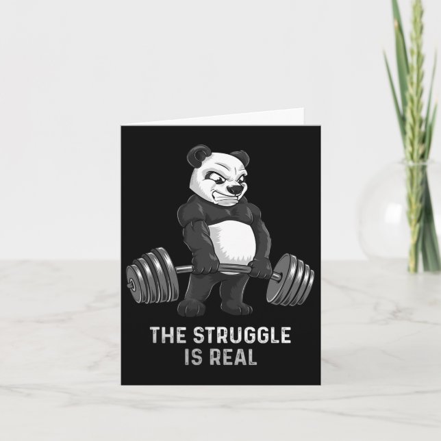 Panda Bear Deadlift Shirt Powerlifter Funny Bodybu Card (Front)