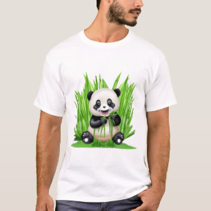 Panda Bear eating bamboo T-Shirt