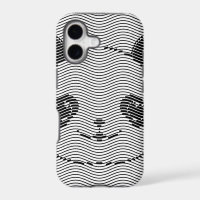 Panda Bear Face On Wave Pattern