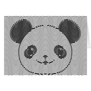 Panda Bear Face On Wave Pattern
