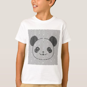 Panda Bear Face On Wave Pattern T-Shirt