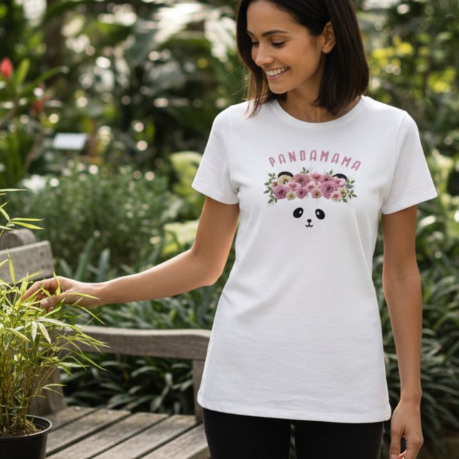 Panda Bear Face Personalised Womens T-Shirt (Upgrade your casual wardrobe with this sweet and soft personalized panda tee.)