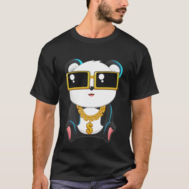 Panda Bear Gangster Chibi Anime Gangsta Lover retr T-Shirt (Front)
