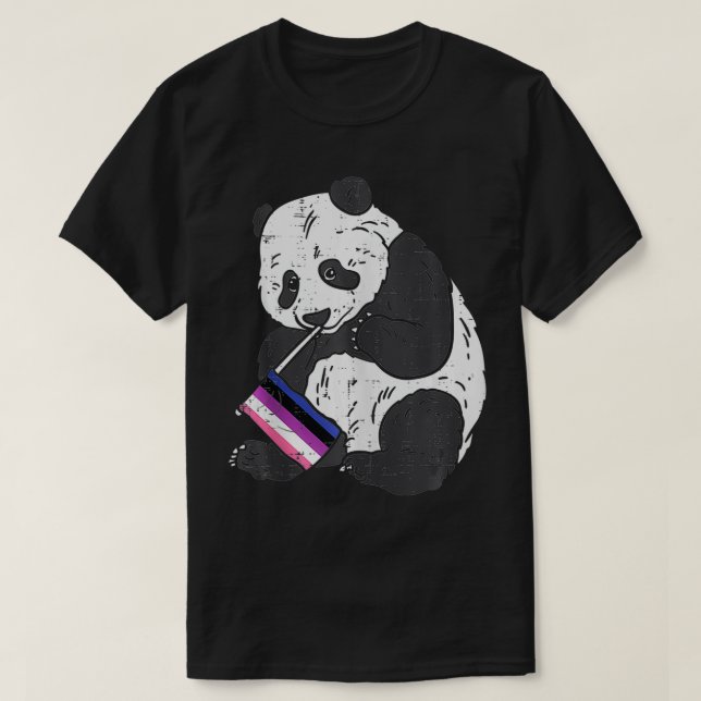Panda Bear Genderfluid Flag Pride Nonbinary LGBT A T-Shirt (Design Front)
