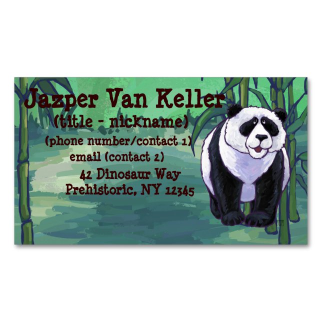 Panda Bear Gifts & Accessories Magnetic Business Card (Front)