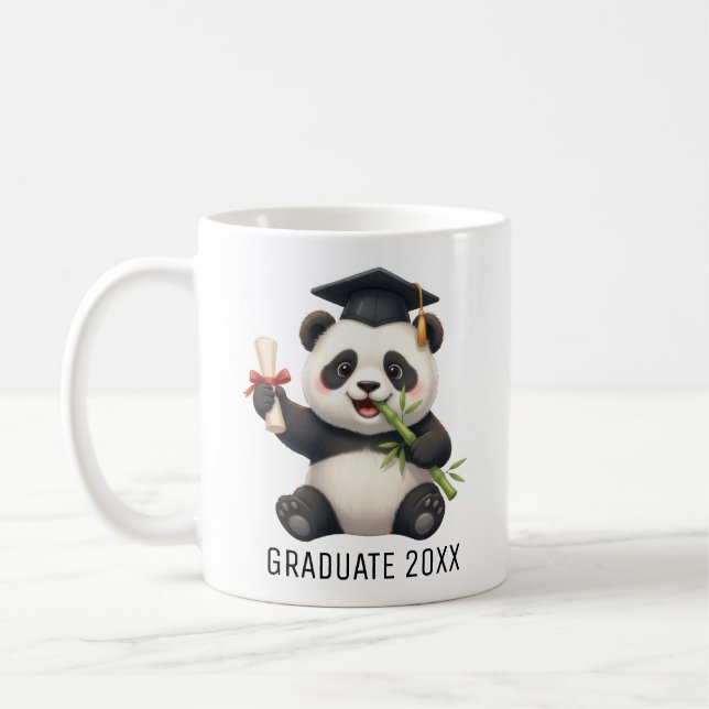 Panda Bear Graduation Personalized Coffee Mug (Left)