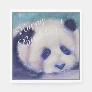 Panda Bear Happy Birthday Party Celebration Napkin