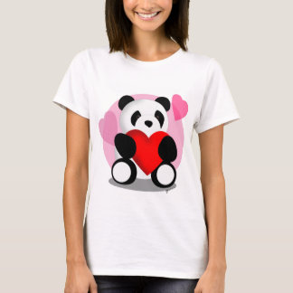 Panda Bear  Hearts Shirt