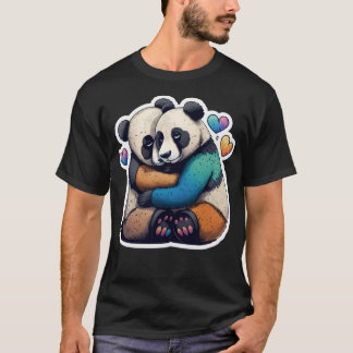 PANDA BEAR HUGS LOVE Throw Pillow T-Shirt