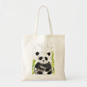 Panda bear illustration tote bag