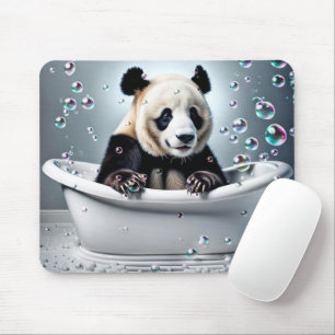 Panda Bear In Bubble Bath Mouse Pad