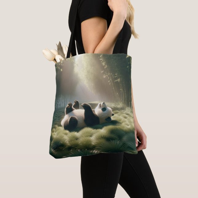 Panda Bear In Sunshine Tote Bag (Close Up)