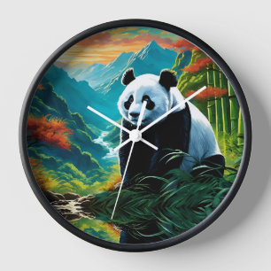 Panda Bear in the clouds Clock