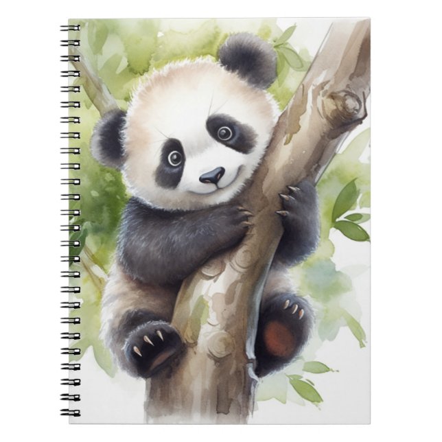 Panda Bear In Tree  Notebook (Front)