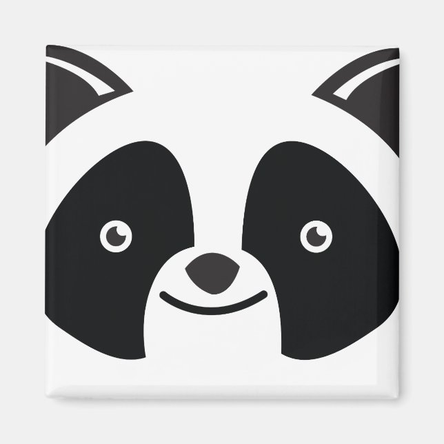 Panda Bear Kawaii face Magnet (Front)