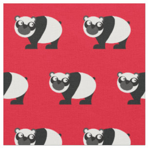 Panda Bear Kid Baby Nursery Red Fabric