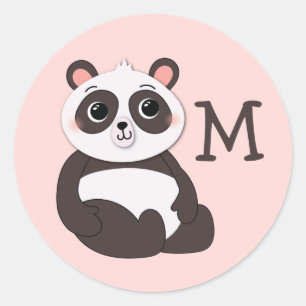 Panda Bear Kid's Cute Name Envelope Seal Stickers