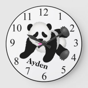 Panda Bear Large Clock