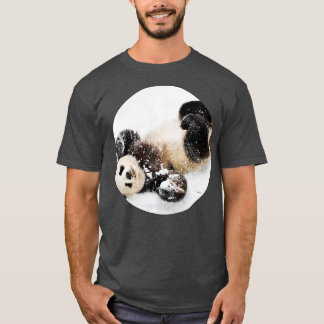 Panda bear laying in the snow Pandorasboxkids T-Shirt